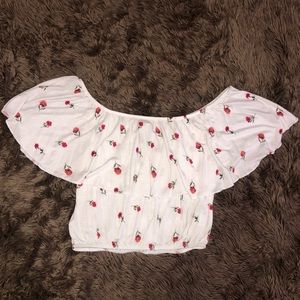 Floral off the shoulder loose top